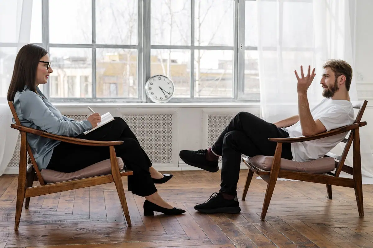 One-on-one therapy session in a clinical setting